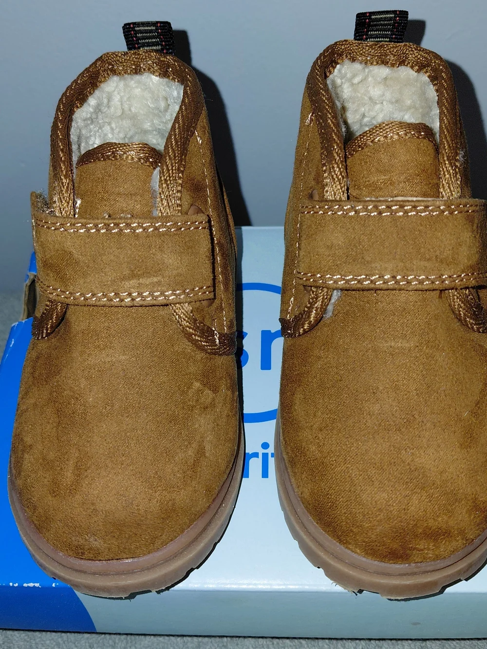 Cat & Jack Brown Suede-Look Kids Boots with Plush Lining
